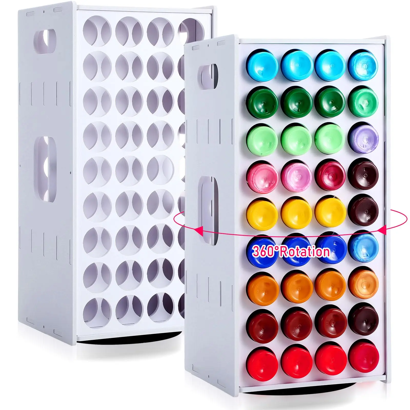 Rotating Paint Tube Organizer Tower 72 Holes Art Storage Rack Portable Craft Paint Holder Stand For Studio Classroom