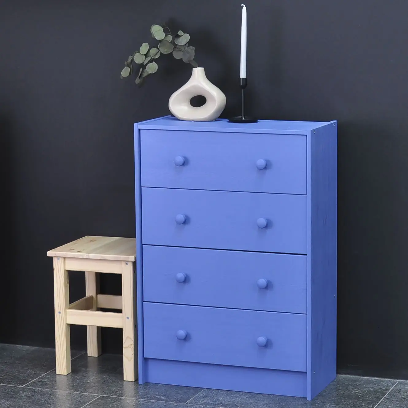 Ikea rast Kommode mit 4 Schubladen und Organisatoren, Blau, Kiefer