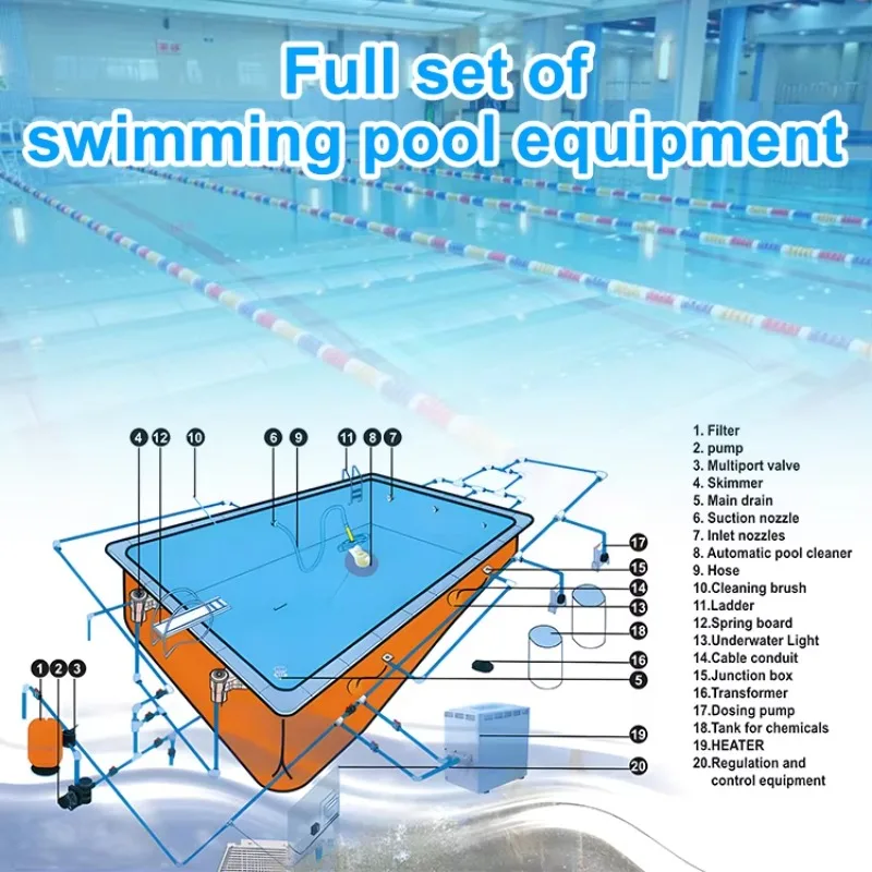 Swimming pool accessories sand filter water pump heat exchanger skimmer