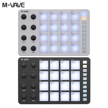 M-VAVE SMC-PAD 런치 패드, USB-C 인터페이스, 휴대용 디자인, 소형 무선 MIDI 컨트롤러, 타악기 키보드에 적합 