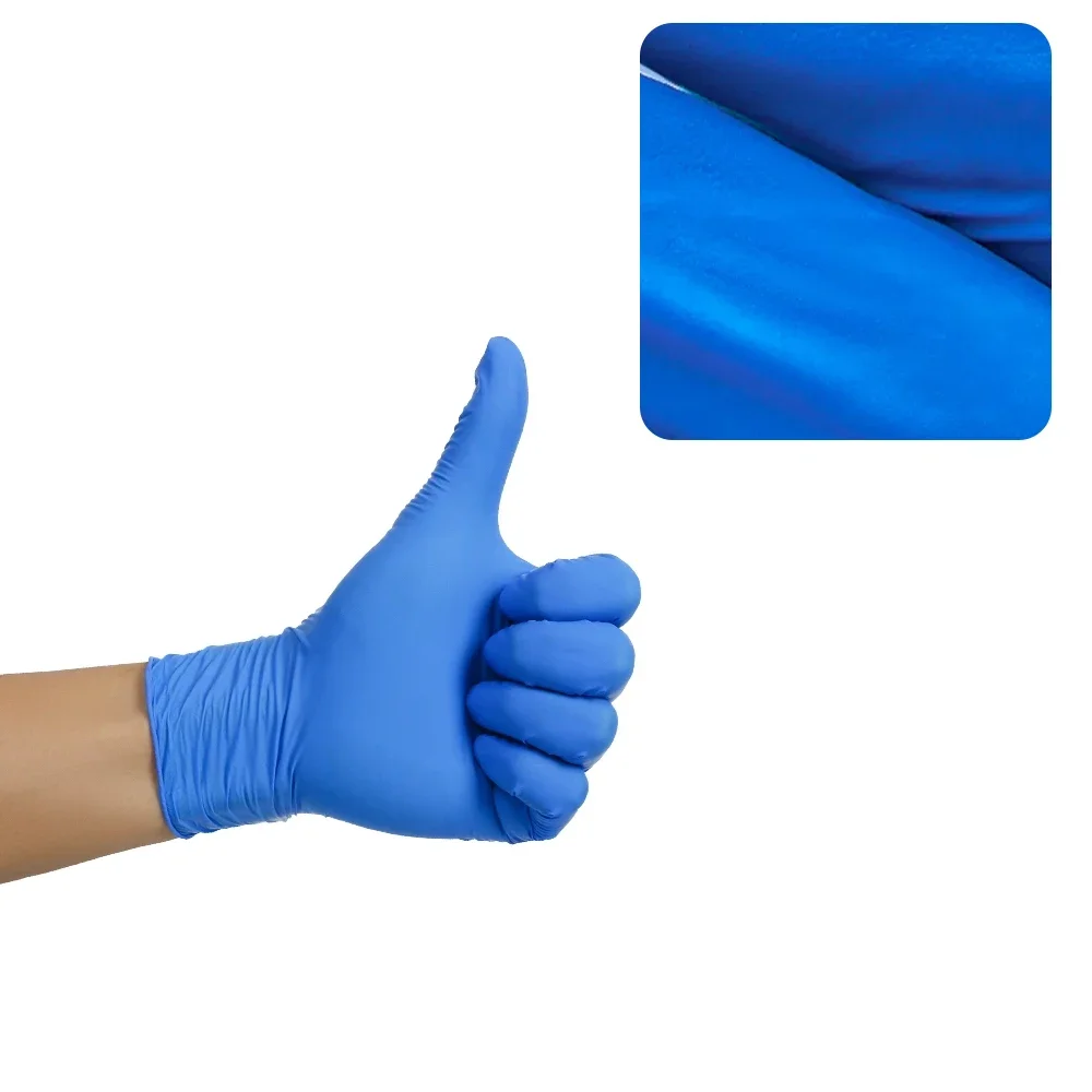 

S/M/L 100Pcs Nitrile Powder Free Disposable gloves Blue Color
