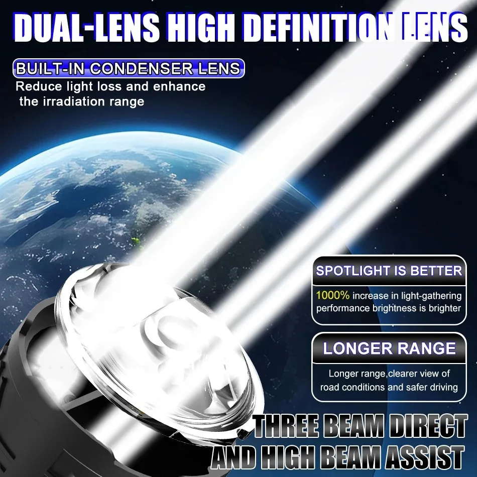 NXY NX30 LED Matrix Laser Headlight Bulb Hi Low Beam Demon Eye Cut Line High Power Car Lamp Projector Spotlight Retrofit Kit view 6