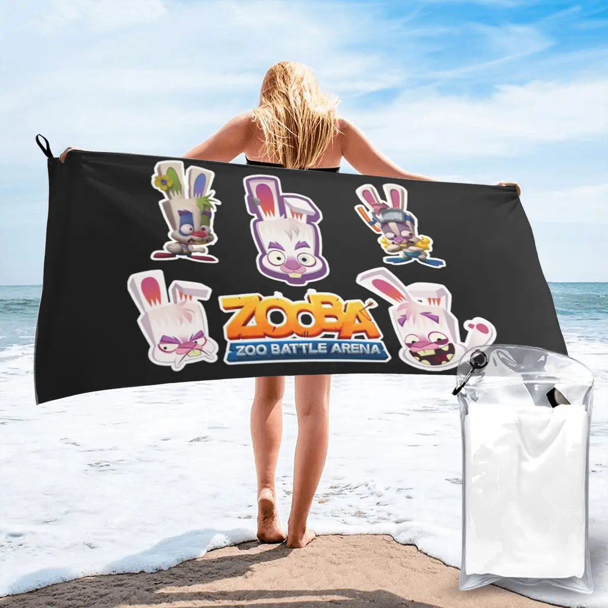 Zooba Battle Arena Skippy Beach Towel Soft Microfiber Quick Dry Absorbent Quick Towels For Swimming