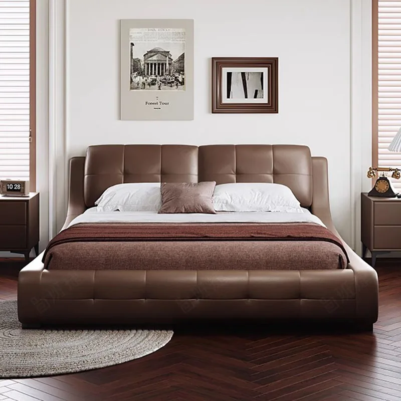 

Display House Storage Double Bed Modern Pretty Unique Villa Leather Double Bed Adults Designer Ergonomic Cama Unique Furniture