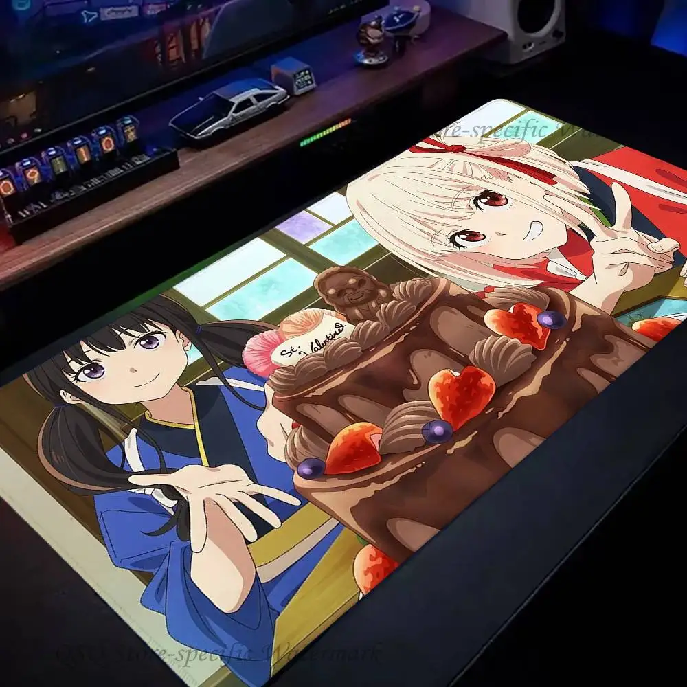 Animated Lycoris Recoil Mousepad Non-slip Suitable For Office Computers Laptops E-sports Game Desk Mats XXL Keyboard