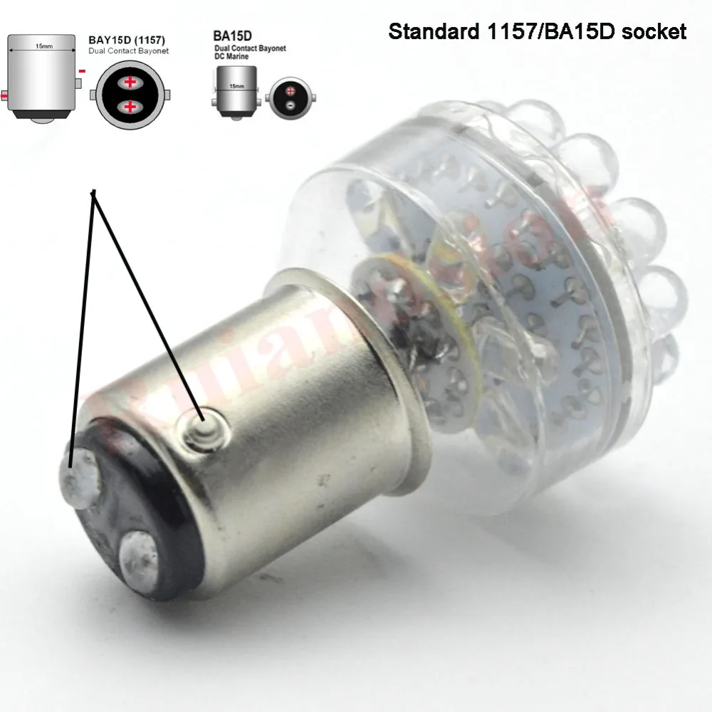 

Ruiandsion 2Pcs BA15D LED 6V 12V 24V Amber 240Lm Car Bulb 1142 Car Truck Light Indicator/Turn/Brake/Tail/Stop/Reverse Lamp