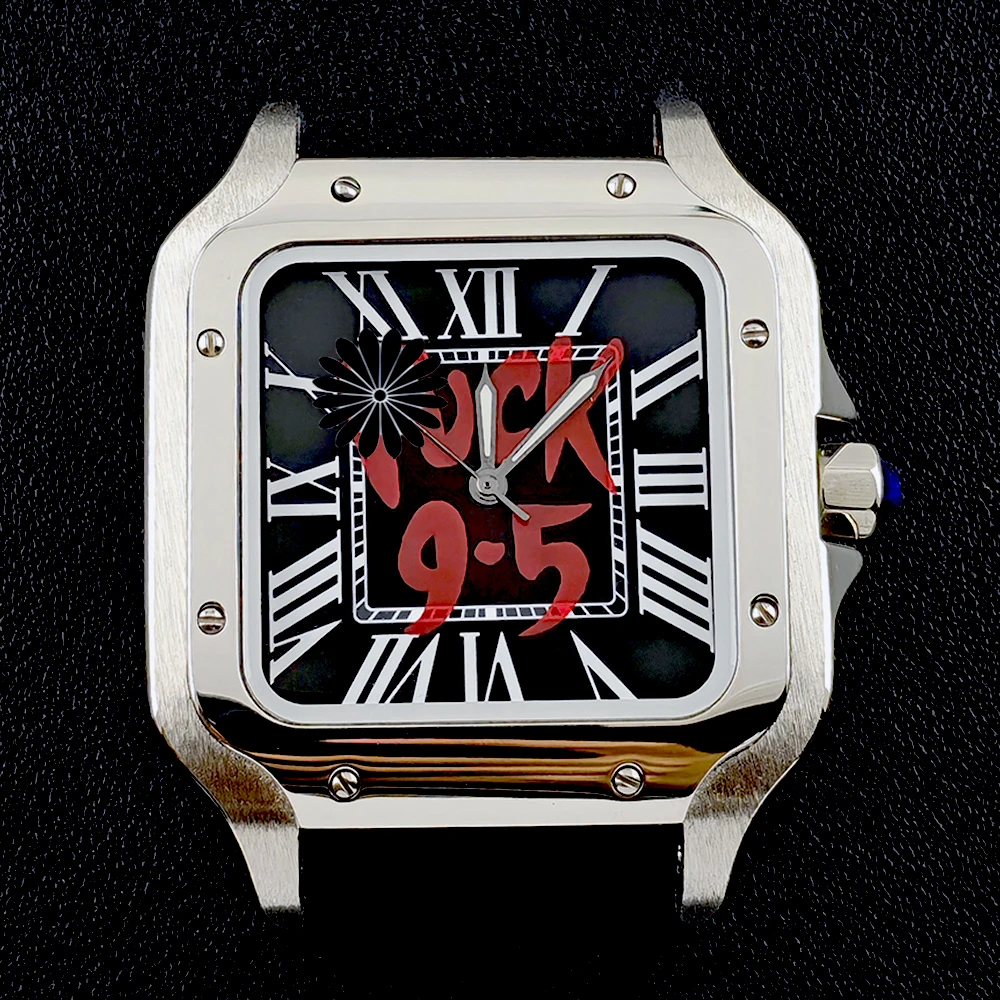 NH35 Santos Case ساعة رجالية الوقت هو حافظة ساعة المال 38 ملم حافظة من الفولاذ المقاوم للصدأ NH35 إكسسوارات الساعة