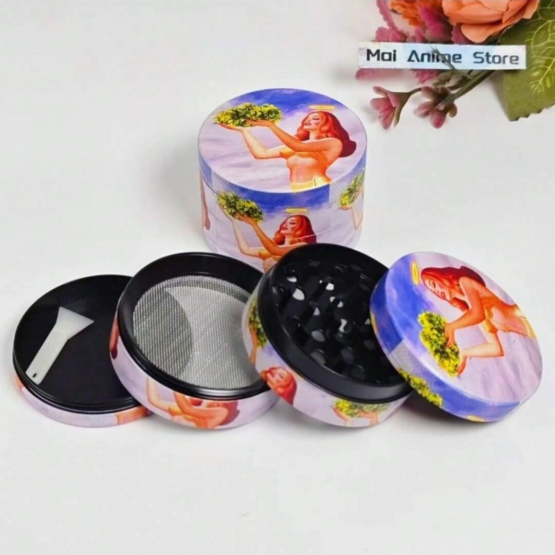 2in Girl Herb Grinder Metal Pestle Mortar Spice Mill Manual 4-layer Salt Pepper Grass Tobacco Grinder Smoke Cigarette Tool