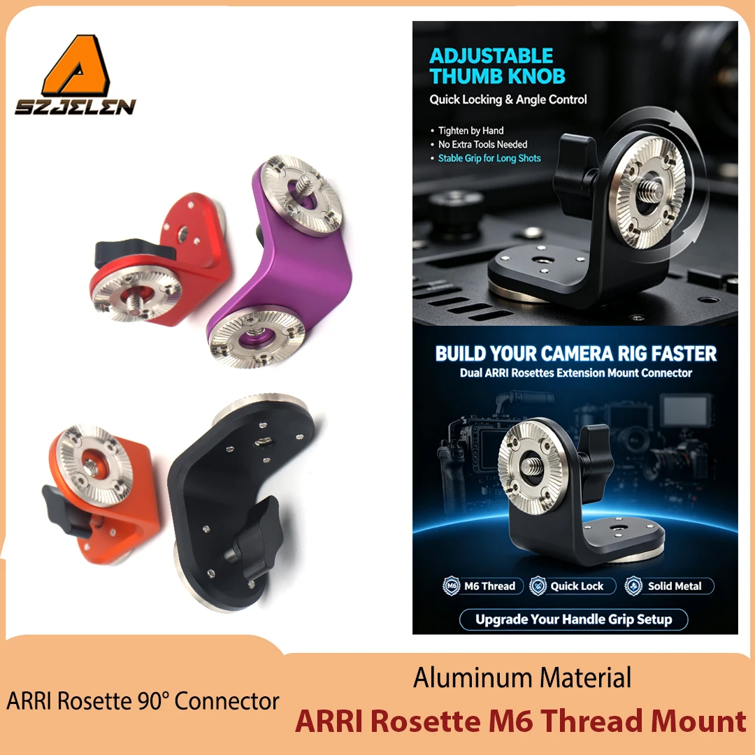 Hot Sale Dual ARRI Rosettes Extension Mount Connector With Central M6 Thread & Adjustable Thumb Knob For Camera Rig Handle Grip