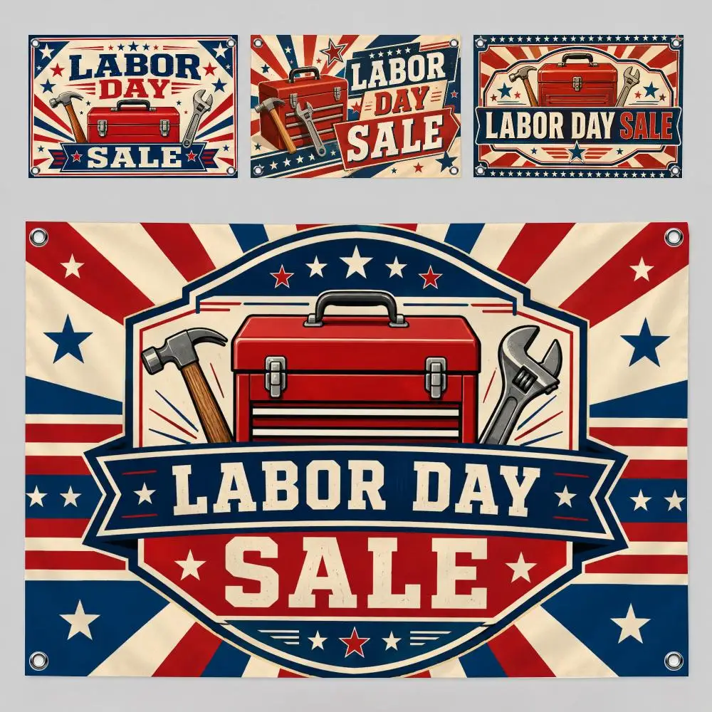 Labor Day Sale Holiday Deals Flags Home Yard & Garden Decor Banner - Indoor Outdoor Wall Hanging Flag