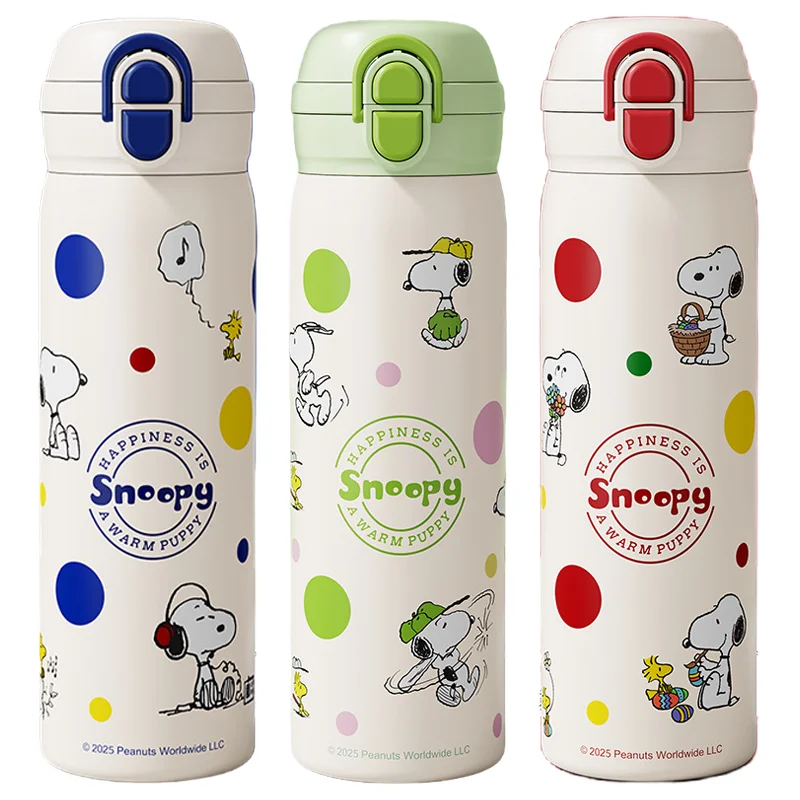

500ml Snoopy Thermos Cup Cartoon Stainless Steel Thermal Coffee Mug Portable Travel Vacuum Flask Insulated Hot Water Bottle