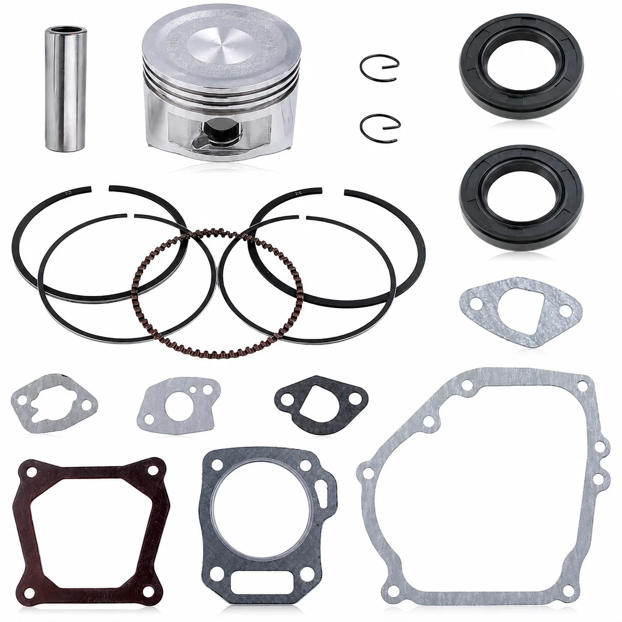 Cylinder Gasket Valve Cover Gasket Oil Seal Kit, Piston Pin Circlip For Honda GX240 GX270 154F 168F 68mm Replaces 91201-Z0T-801