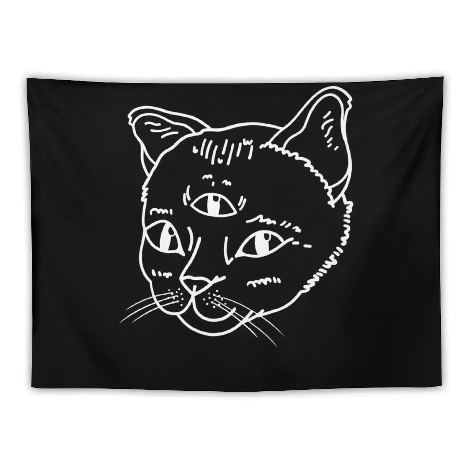 טפסיה לחדר עם תמונת חתול בשלושה עיניים, עיצוב אסתטי לעיצוב הבית, טפסיות קיר לעיצוב הבית