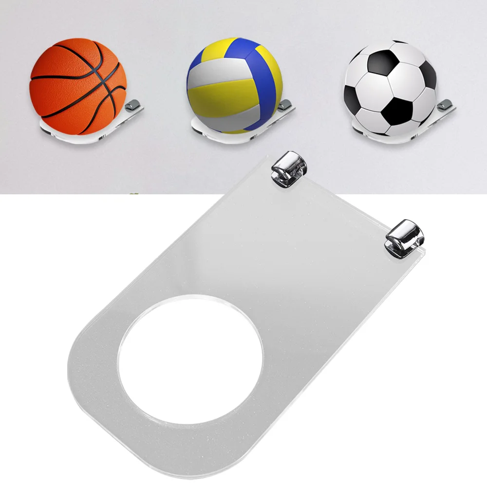 حامل عرض كرة القدم مثبت على الحائط شفاف مع براغي حامل كرة السلة يحمل قاعدة دعم لتوفير المساحة ورف عرض كرة القدم #5