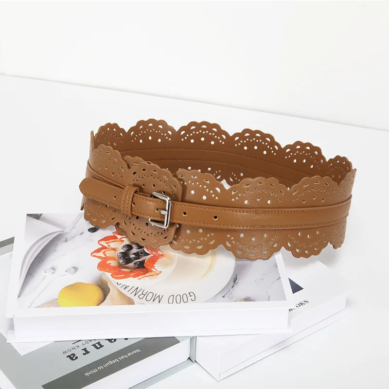 Women Belt Skeleton Leather Belt Female Decorative with Skirt Versatile Wide Black Luxury Belt Women’s Designer Belts for Women