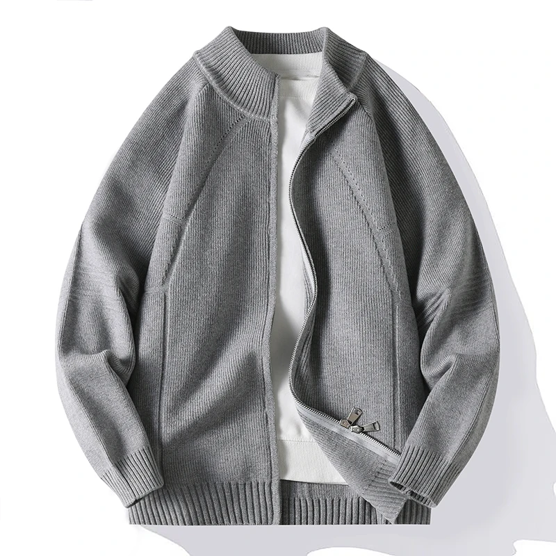 2026 Autumn Men's High Quality sweater Comfortable Versatile Solid Color Fashion Trend Casual Warm Loose Cardigan male M-4XL