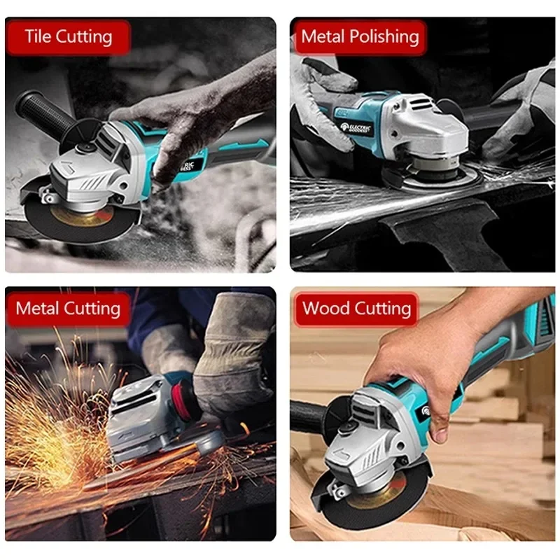 Imagem -06 - Makita 18v Dga404 Lítio Brushless Rebarbadora Elétrica Recarregável Máquina de Corte Máquina de Polimento de Alta Potência