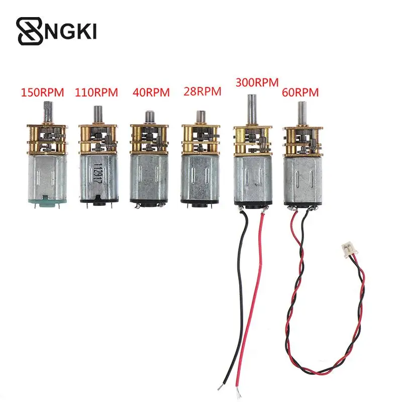 Micro Mini N20 Gear Motor DC 3V -6V 5V 28RPM 60RPM 110RPM 300RPM Slow Speed Full Metal Gearbox Reducer Electric Motor DIY Toy