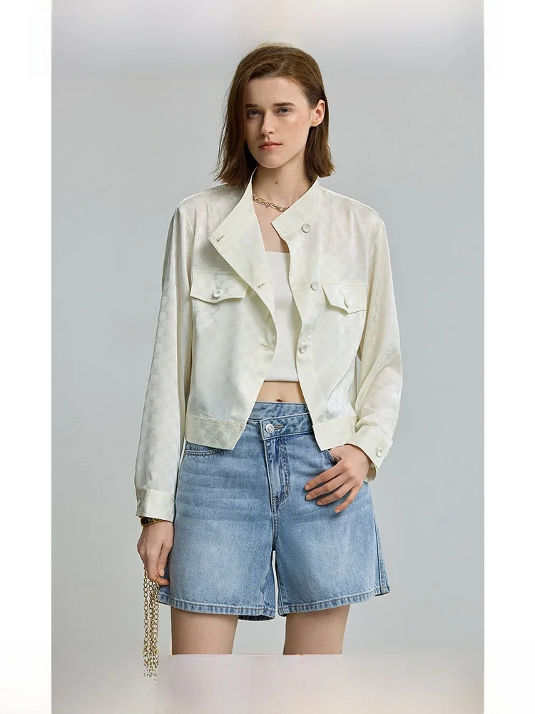 lily2025-ete-nouveau-design-pour-femmes-sens-decontracte-polyvalent-trajet-long-sve-kaki-jaet-vetements-d'exterieur-bouton-col-montant-ort