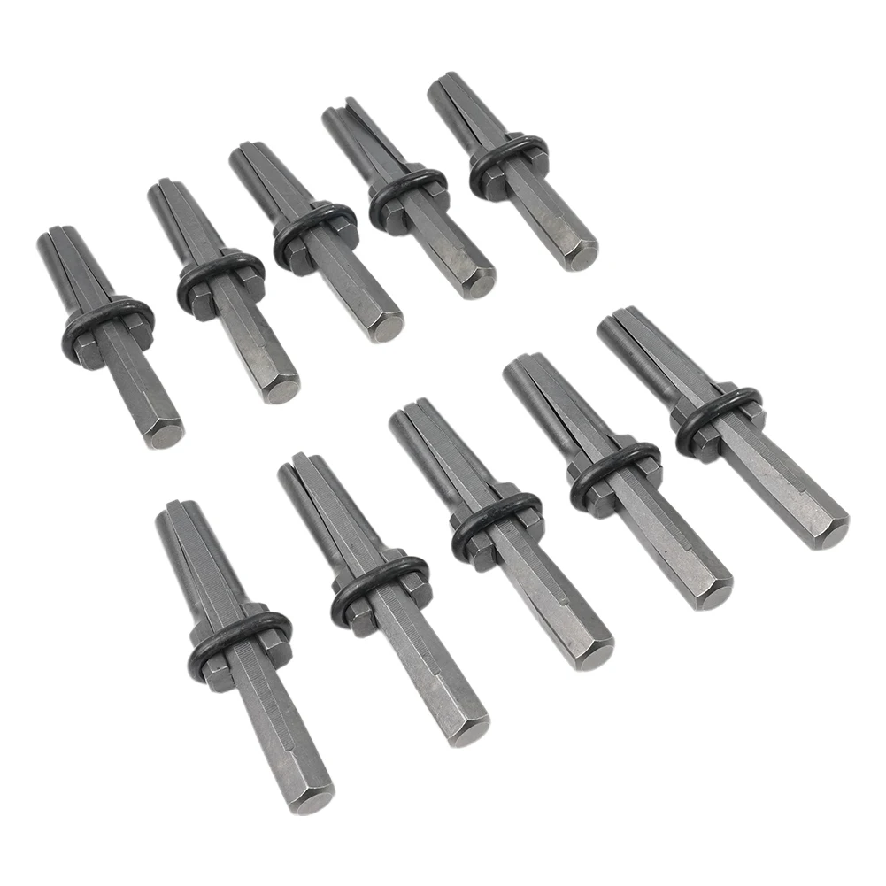 10Pcs 9/16 Inch Stone Splitting Tool Stone Splitter Hand Tools Set Metal Plug Wedges And Feather Shims Concrete Rock Splitters