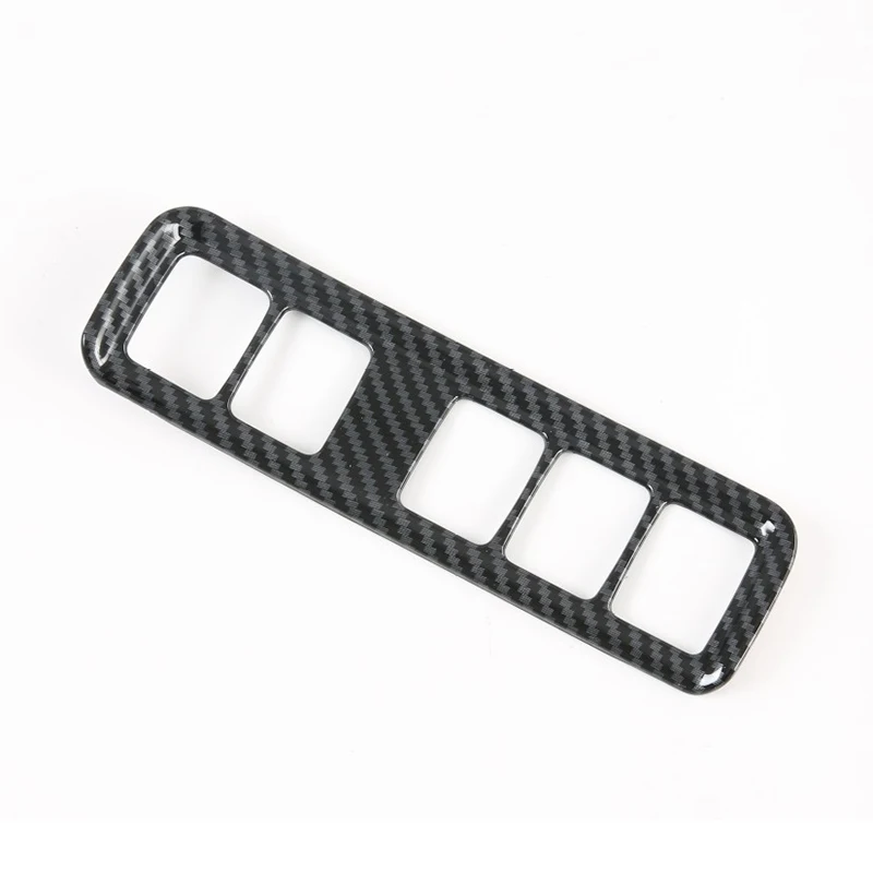 for Nissan Navara NP300 2016-2021 Carbon Fibre Car Headlight Switch Button Cover Trim Decorative Frame Accessories