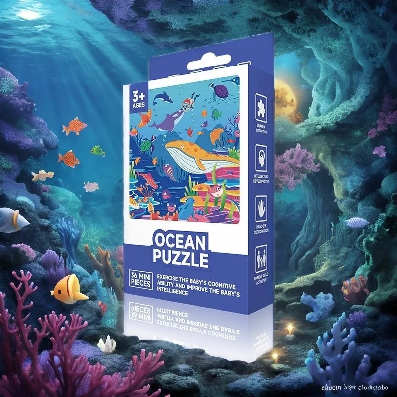 

36 шт., пазл для переноски, детский бумажный пазл, большие кусочки, просвещение, подарок, детские игрушки для детей 3-6 лет, головоломка для малышей