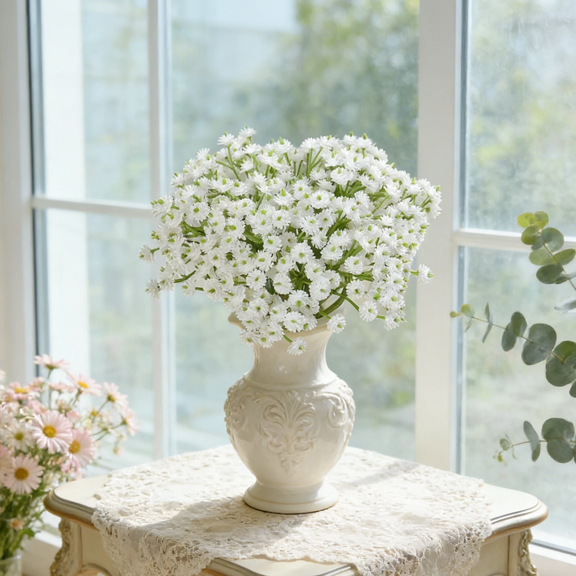 Künstliche Schleierkraut-Blumen für Hochzeit, Heimdekoration, Tischdeko, Outdoor-Kranz, Brautstrauß, Vase, Zarte Geschenke im Trend