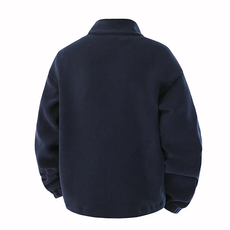 Mens Autumn Winter New Fleece Jacket  Stand Collar Thickened Warm Outdoor Outerwear Inner Layer for Down Jackets