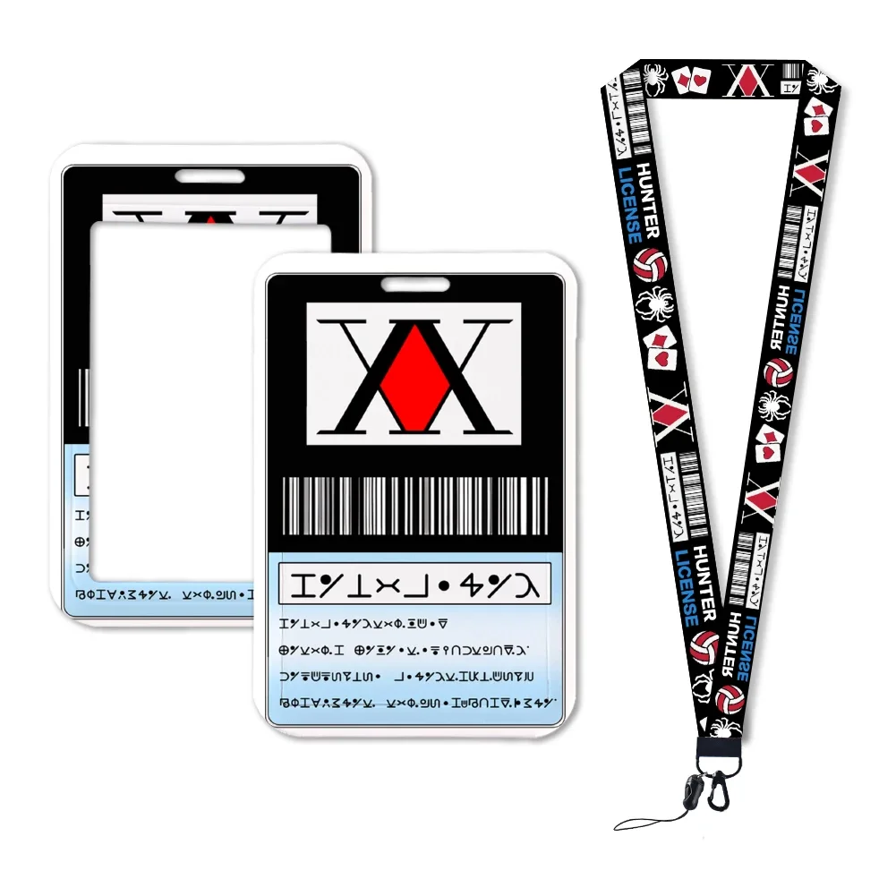 

Hot Selling Hunter License Japanese ID Card Holders Lanyards Card Case Hanging Rope Badge Holder Neck Strap Card Small Gift