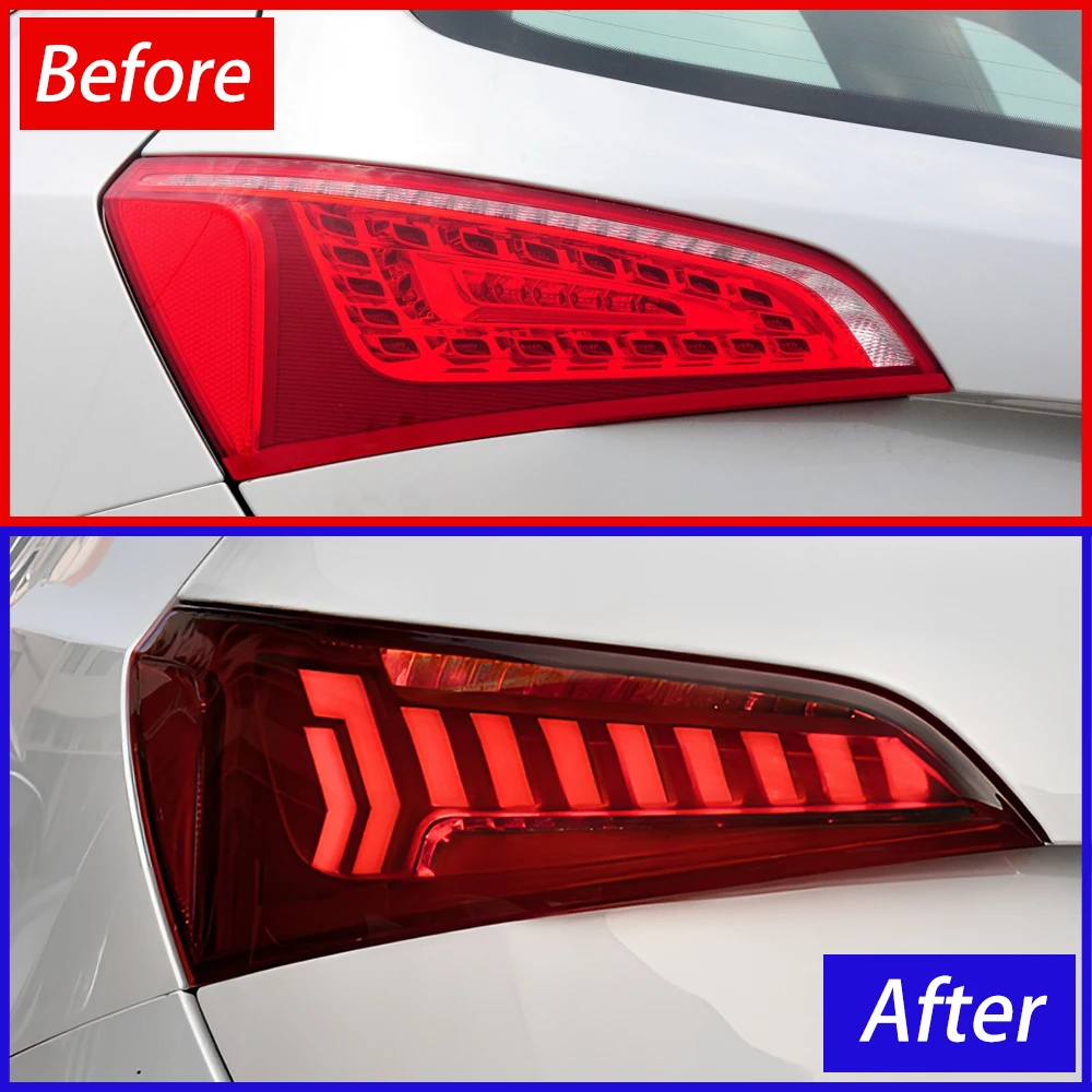For Audi Q5 2008-2018 LED Car Taillight Assembly Upgrade Q7 Style Flicker Dynamic Auto Rear Back Lamps Plug and Play Accessories