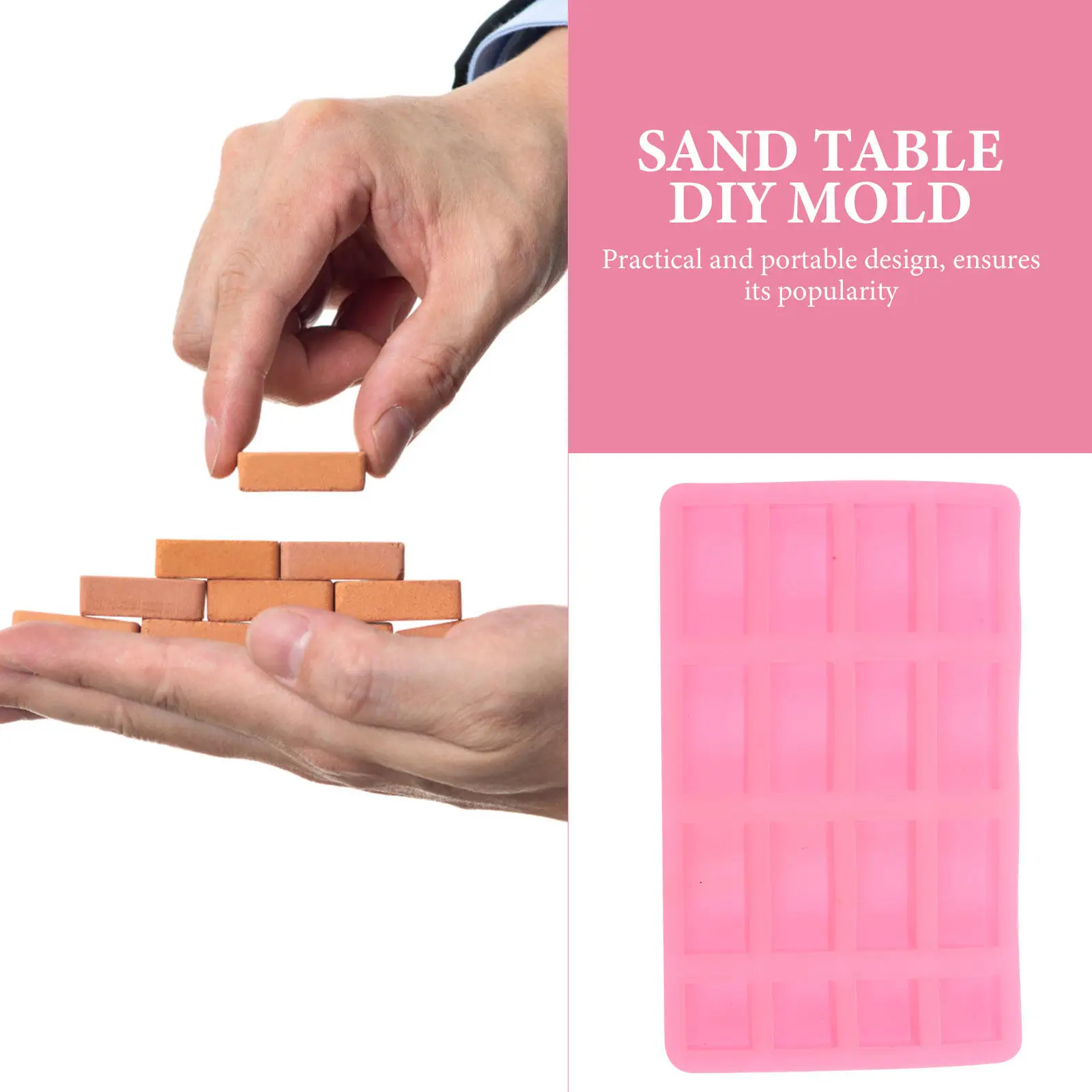 Mini Sand Table Brick Mold DIY Silicone Building Material Kit for Micro Landscape Sand Table Scene Supplies DIY Mini Brick Mold view 3