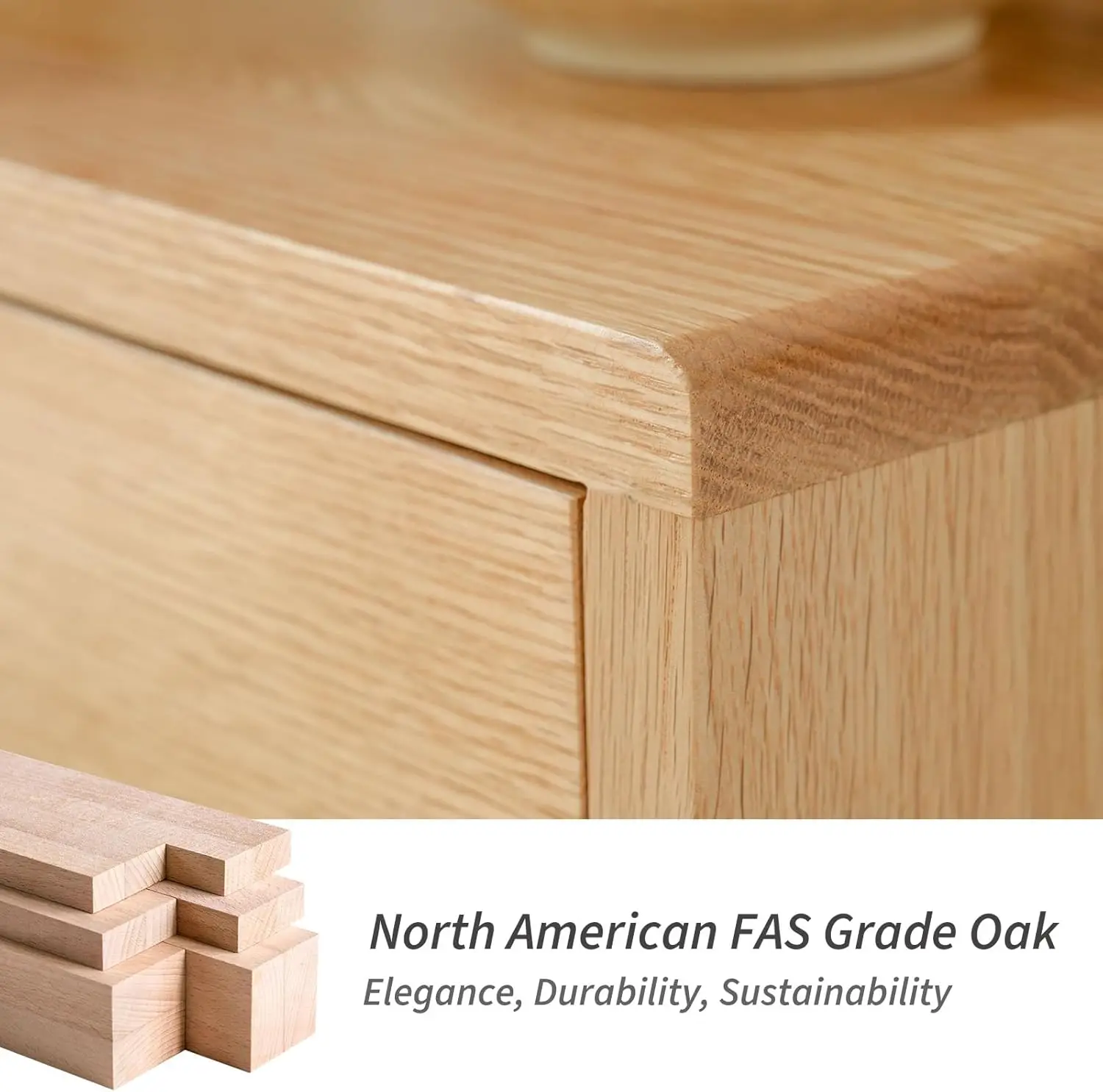 Mesita de noche moderna de roble de mediados de siglo con dos cajones, mesa auxiliar pequeña de estilo bohemio, 17,72 de ancho x 15,75 de profundidad x 19,69 de alto