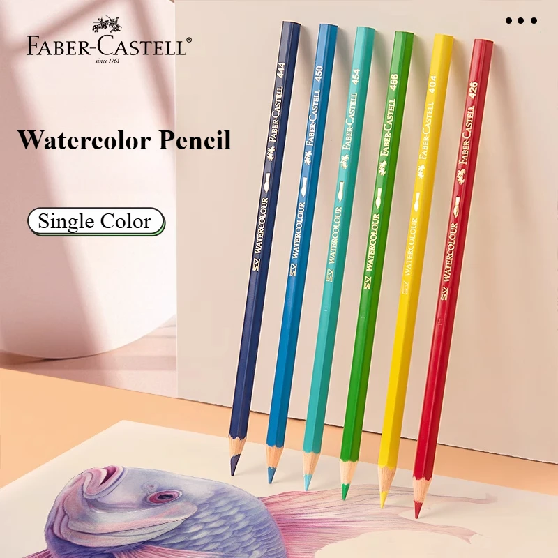 1pc Faber Castell 수채화 연필 안료 풍부한 리드로 뛰어난 착색을 부드럽게 하며 뛰어난 결과를 제공합니다.