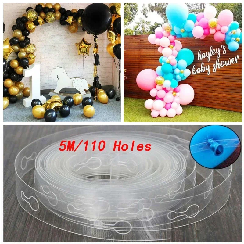 5 M /110 Hole Latex Balloon Garland Chain Wedding Birthday Party Decorative Balloon Accessories Balloon Holder Clip Arch Kit 1PC