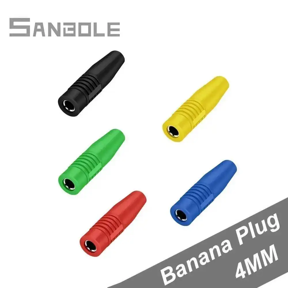 

20pcs Copper 4mm Banana Plug Female Head Insert Connection Insulated Jack Plug Wire Solder Connector