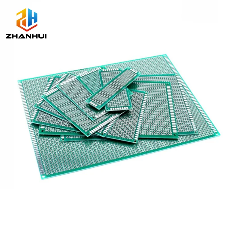 1/2/5PCS Double-Sided Green PCB Prototype Board - Various Sizes (2x8 to 9x15cm) for DIY Soldering & Electronic Projects
