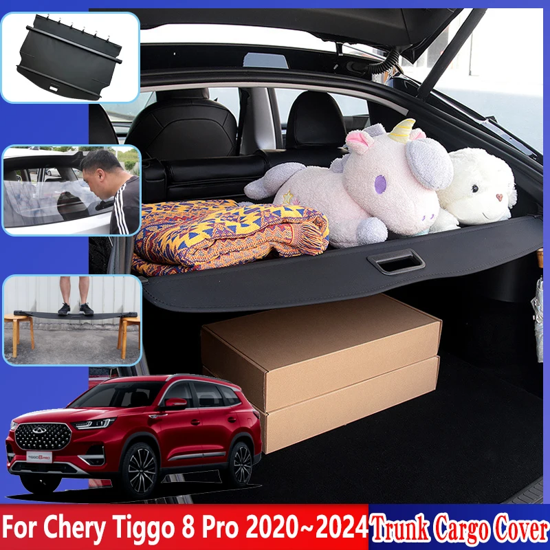 

Car Trunk Cargo Covers For Chery Tiggo 8 Pro Max Accessories 2020~2024 Retractable Shield Partition Privacy Shades Car Interior