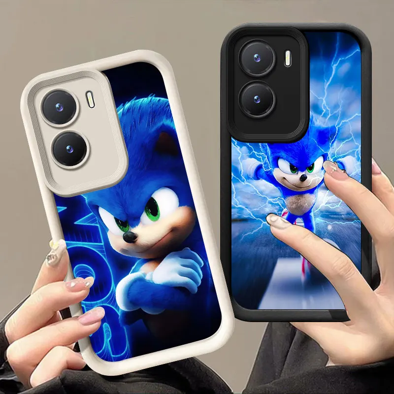 Cute S-Sonics H-Hedgehog Phone Case For VIVO V30 X80 X90 X100 Pro V29E V30E V40 Y75 Y78 5G Y02 Y17 Y22 Y76 S Y03 Y21 Y27 Y28 Y35