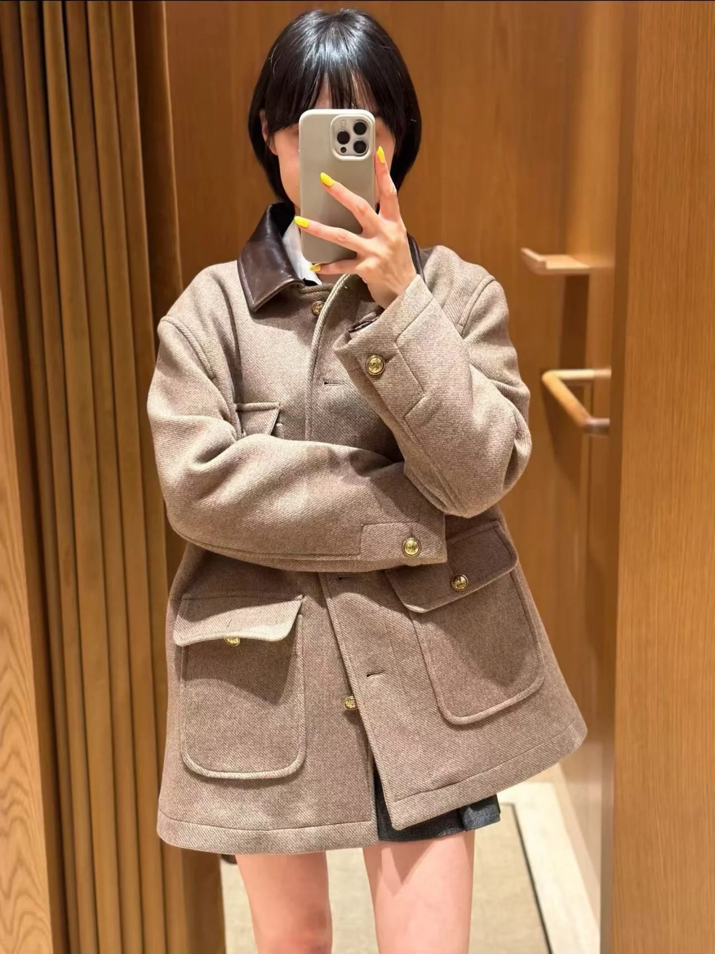 الأكثر مبيعًا: جاكيت نسائي من الجلد بتصميم يدوي متعدد الجيوب، معطف متعدد الاستخدامات بأكمام طويلة على الطراز الفرنسي