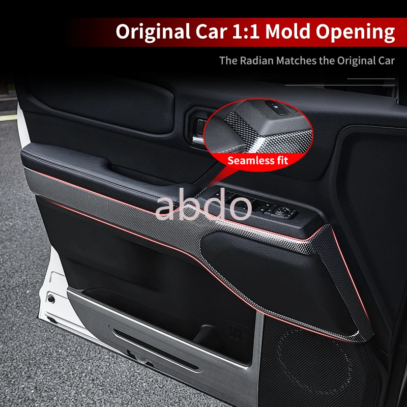 abdo For Toyota Land Cruiser Prado LC 250 2024 2025 Carbon Fiber Style Door Inner Trim Strip Panel Guard Interior Styling Access