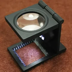 10X szklany obiektyw LED Light lupa ze stopu cynku składany skala lupy do testowania tekstyliów/liter powiększanie/uznanie