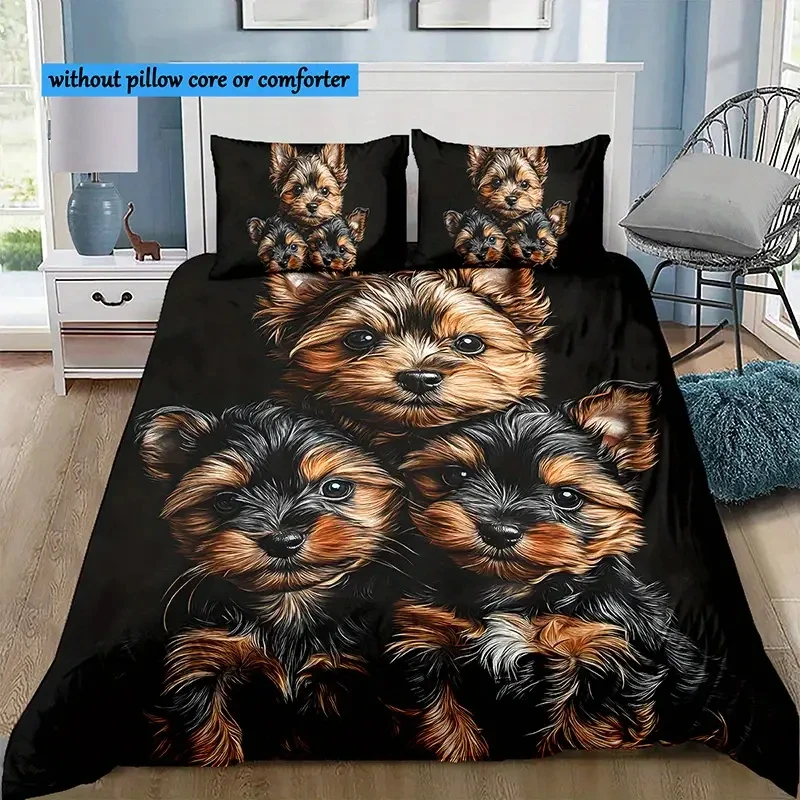 

Dog-Themed Duvet Cover Set, Soft, And Breathable, Featuring Animal Print Bedding,Cute Dog Pattern Duvet Cover Set,100% Polyester