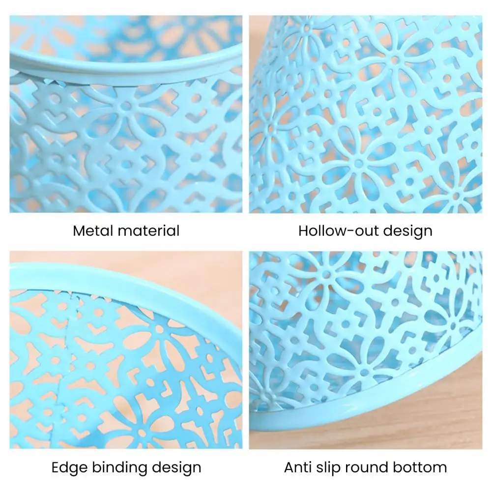 Desk Organizer Office Desk Accessory Capacity Pen Holder with Hollow Flower Design Iron Stationery Organizer for Pens Scissors