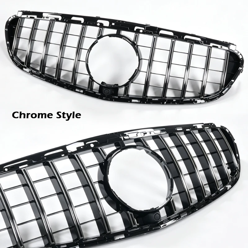 GT Grill Panamericana Grille Frame Chrome Black For E-Class W212 Facelift 2014-2015  Car Styling For AMG Line Sport Line