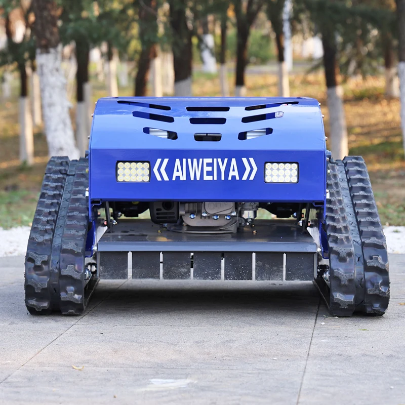 Customized Hot selling remote-controlled tracked brush cutter grass mini robot flail lawn mower view 4