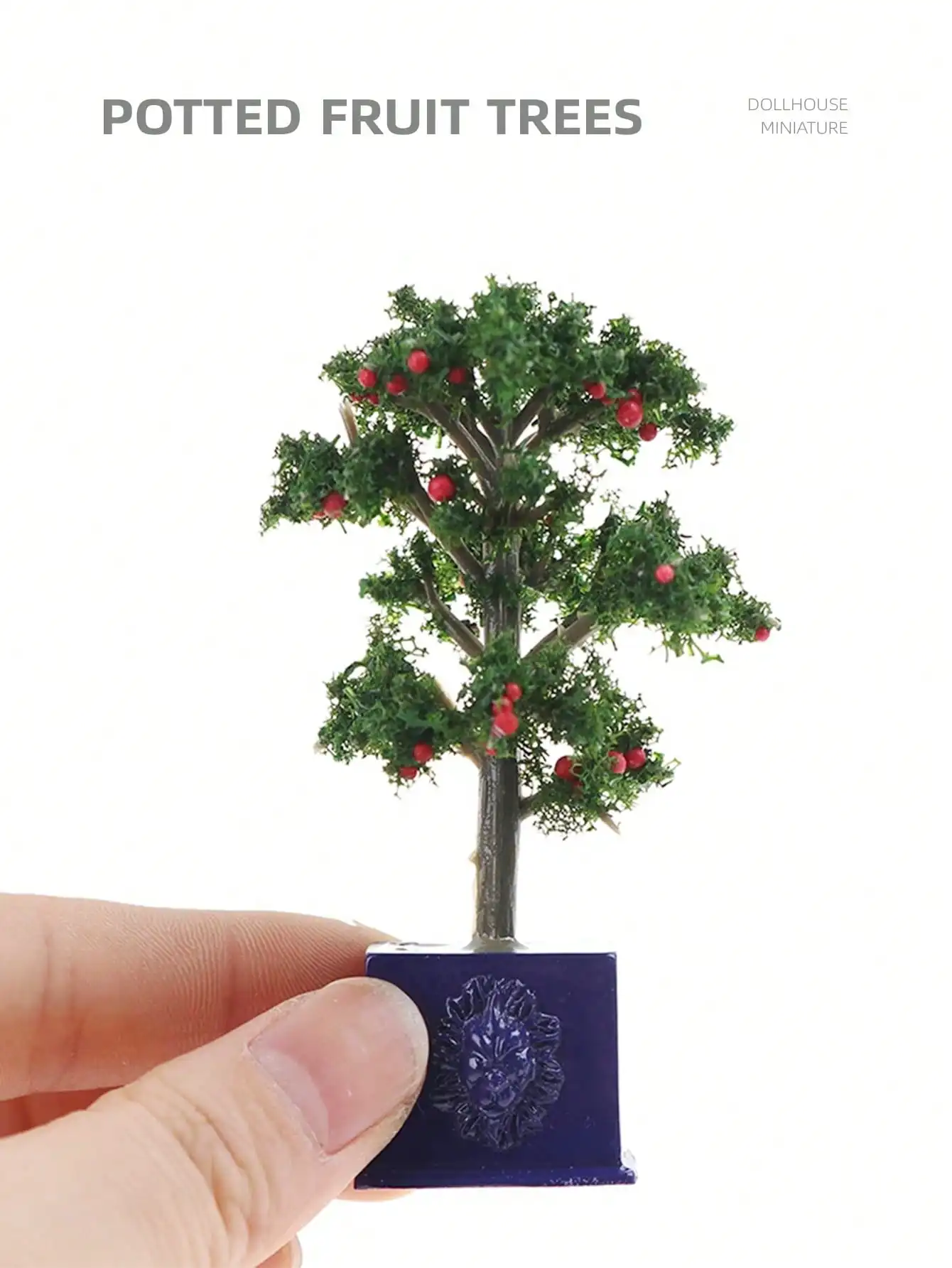 1pc Miniature Fake Tree & Fruit Plant Pot/Realistic Orange Tree, Pot/Dollhouse for Dolls, Dollhouse Decor/Fruit Tree for Model