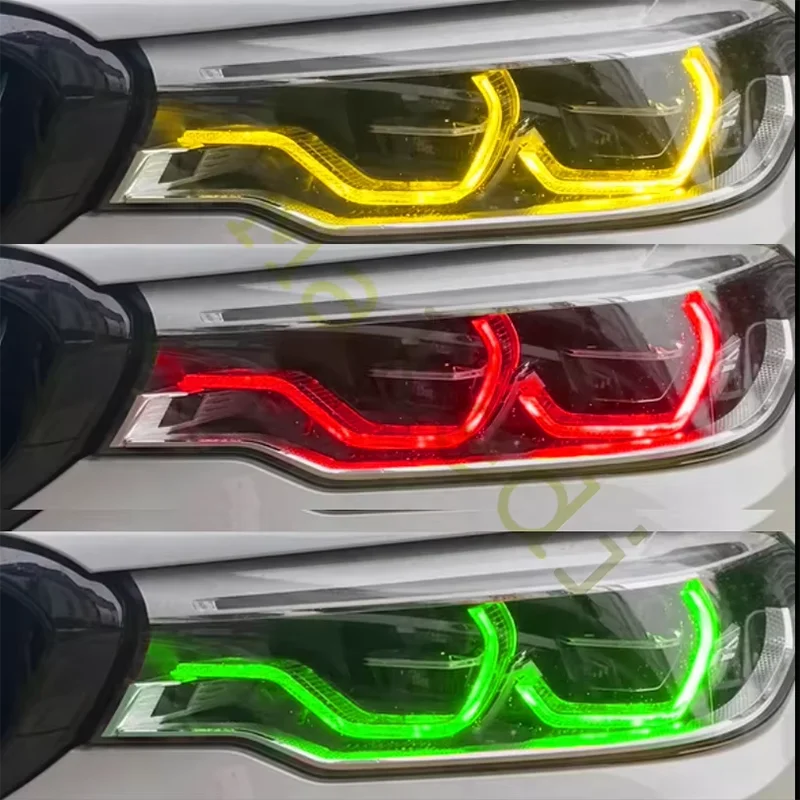 m5 compet için En İyi LED Aydınlatma Modülü: 2019 BMW 5 Serisi G30/G31 F90 M5 İçin Altın Renk DRL Lamba Modülü