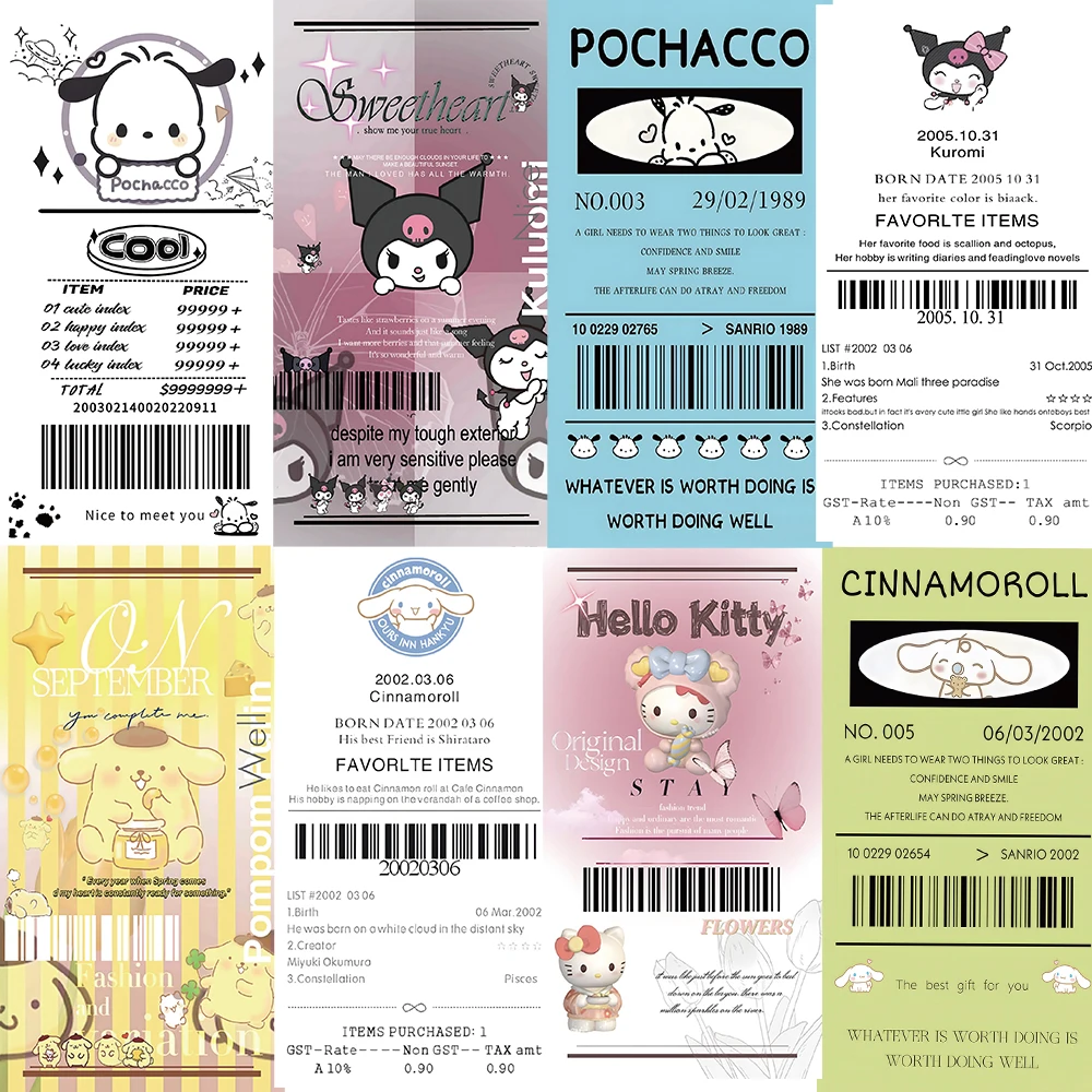 10/30/60pcs Kawaii Anime Sanrio Sealing Labels Stickers Aesthetic Hello Kitty My Melody Sticker Cute Cartoon Decals Kids DIY Toy