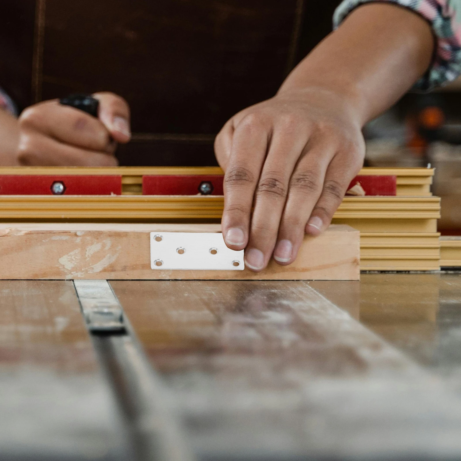 

10 Pcs Metal Flat Brackets Heavy Duty Stainless Steel Wood Support Furniture Connectors Outdoor Shelf Straight Corner