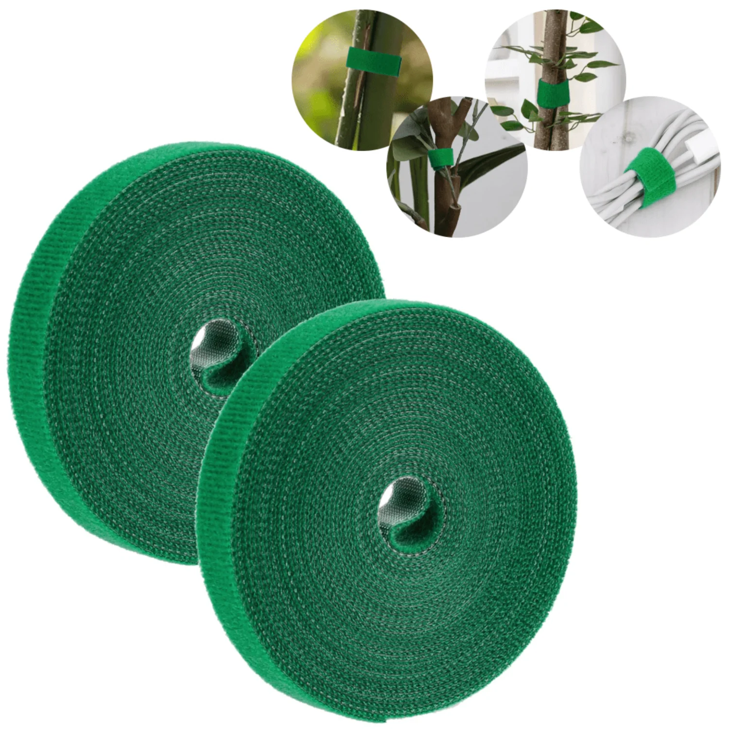 1/2/3/5PCS Plant Tape Green Garden Tape Plants Nylon Plant Tape Strap, Reusable Adjustable Thicker Support for Climbing Plants